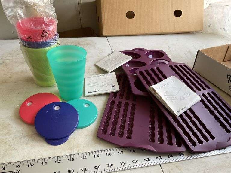 Tupperware silicone baking forms, cups with lids Legacy Auction Company
