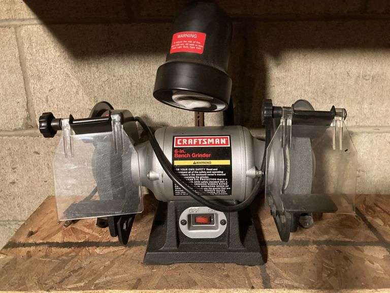 Craftsman 6in bench grinder with light Legacy Auction Company
