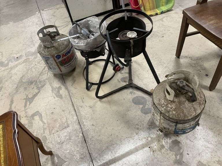 2 turkey fryers with propane tanks Legacy Auction Company