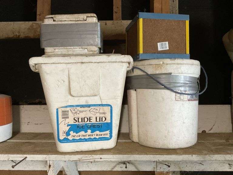 Styrofoam bait coolers Legacy Auction Company