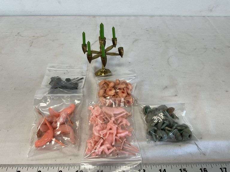 Antique birthday candle holders, miniature brass Legacy Auction Company