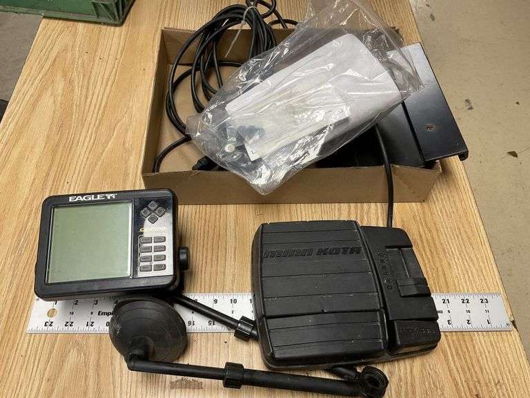 Eagle fish finder, Minn Kota foot control Legacy Auction Company