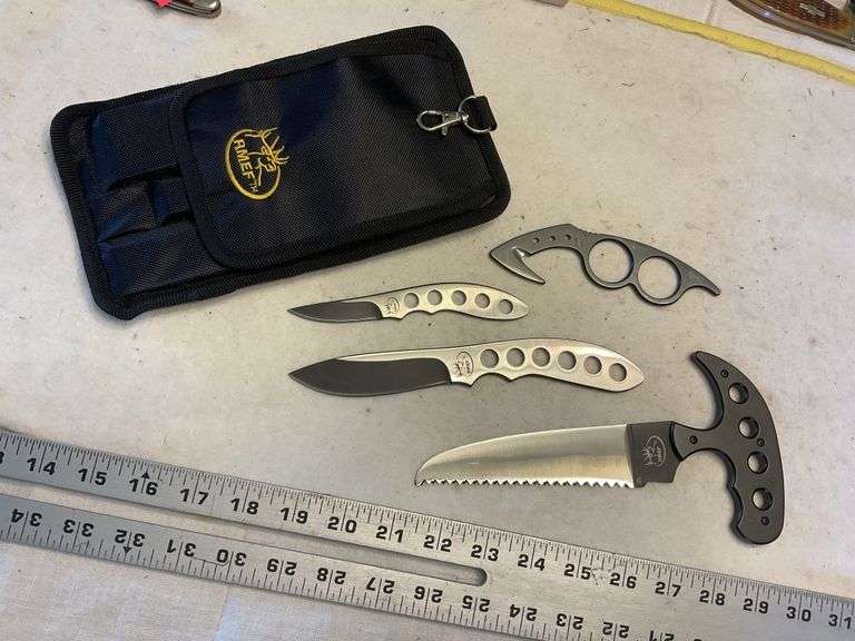 Browning RMEF field dress, knife set Legacy Auction Company