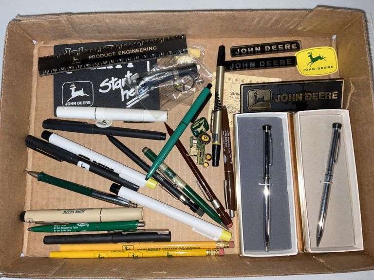 John Deere pens, plaques, misc Legacy Auction Company