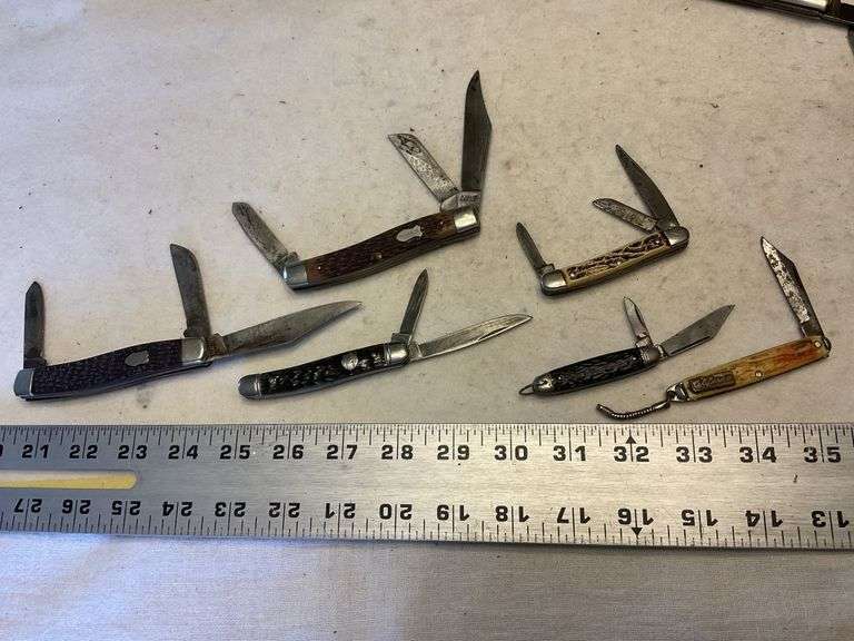 6 vintage pocket knives Legacy Auction Company