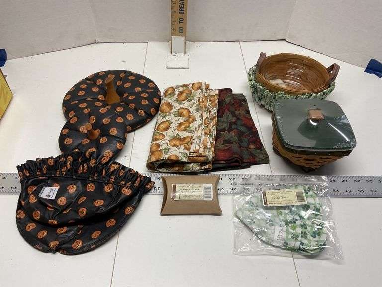 Longaberger holiday baskets, lids, and liners Legacy Auction Company