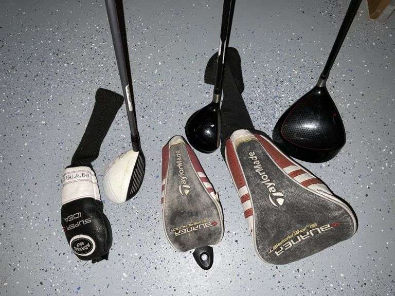 Taylormade driver, 3 woodsenior shaft, Adams 5 Legacy Auction Company
