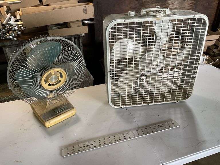 Box fan and Sears oscillating fan. Both work Legacy Auction Company