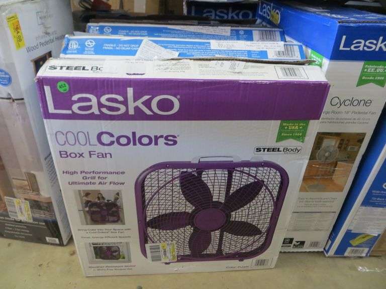 Lasko 20 Purple Box Fan - Lambrecht Auction, Inc.