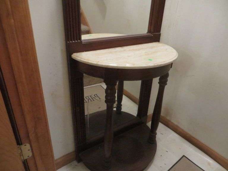 Hall Tree with Marble Shelf Lambrecht Auction, Inc.