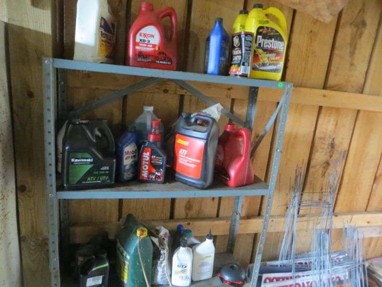 Shelf with Antifreeze, Oil, and ATF Lambrecht Auction, Inc.