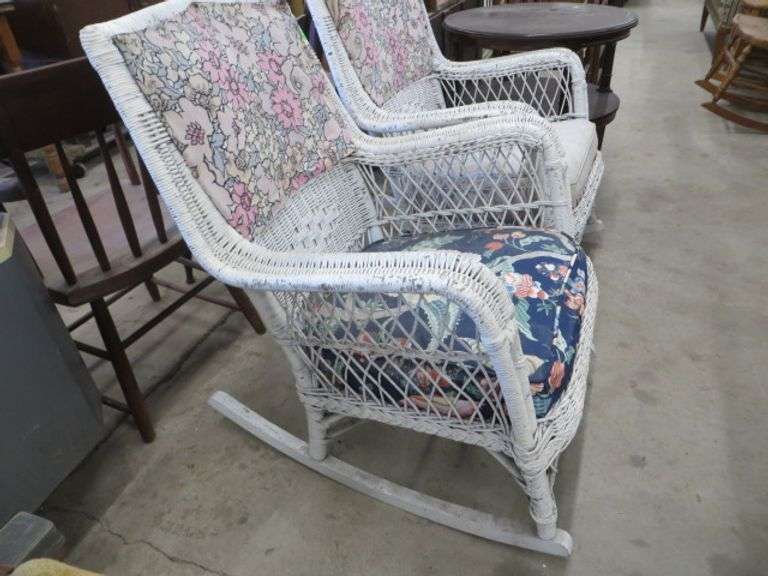 2 Wicker Porch Rockers Lambrecht Auction, Inc.