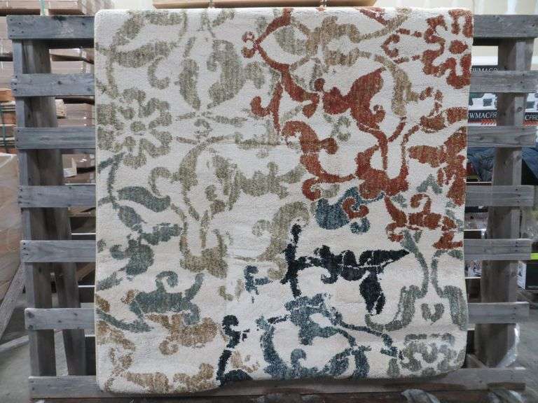 Lambswool Arabian Damask Area Rug 60" x 84" Lambrecht Auction, Inc.