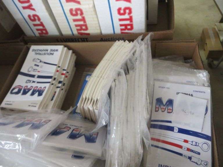Box of Assorted Industrial Wire Markers Lambrecht Auction, Inc.