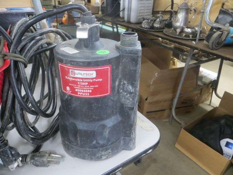 Utilitech Submersible Sump Pump Lambrecht Auction, Inc.