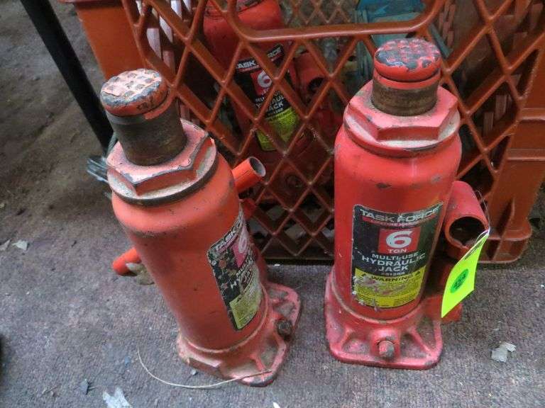 Two 6 Ton Bottle Jacks. Works Lambrecht Auction, Inc.