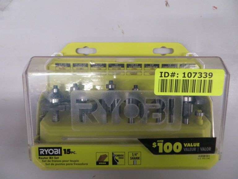 Ryobi 15pc Router Bit Set Lambrecht Auction, Inc.