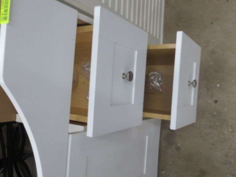 White Bathroom Vanity Damage To Back Corner No Top Lambrecht