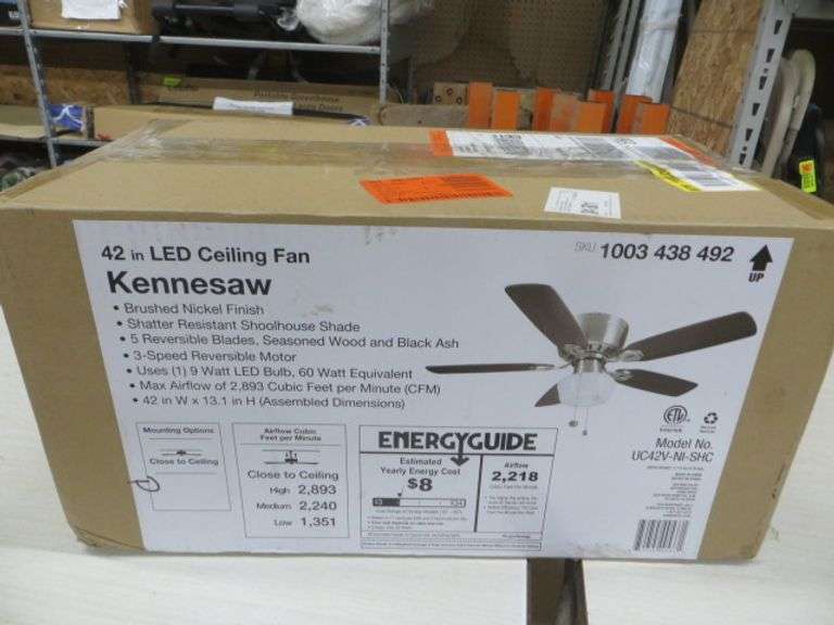 Kennesaw 42" LED Ceiling Fan Lambrecht Auction, Inc.