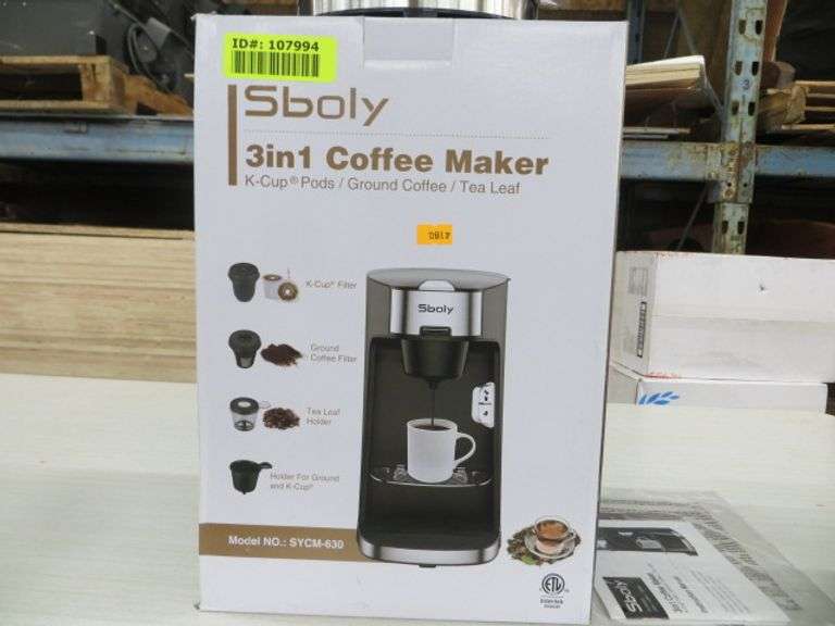 Sboly 3in1 Coffee Maker Lambrecht Auction, Inc.