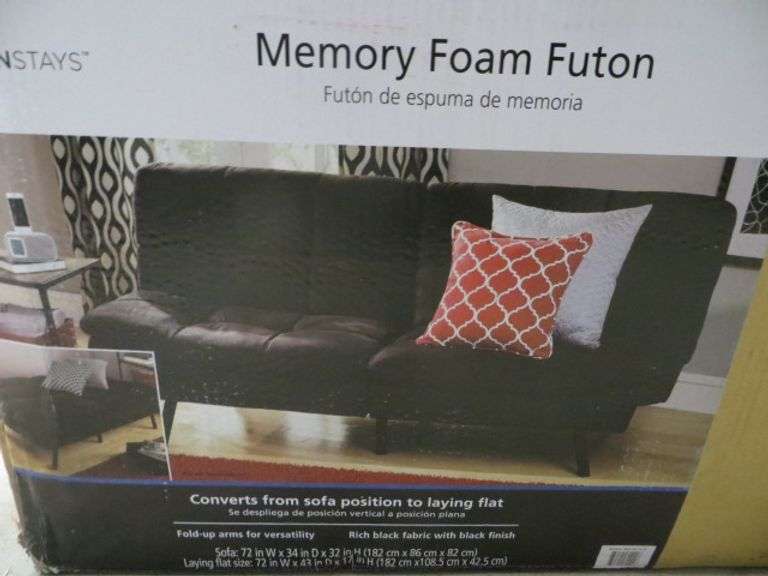 Memory Foam Futon Missing A Back Leg Lambrecht Auction, Inc.