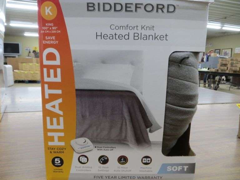 Biddeford Comfort Knit King Size Heated Blanket In Grey Lambrecht