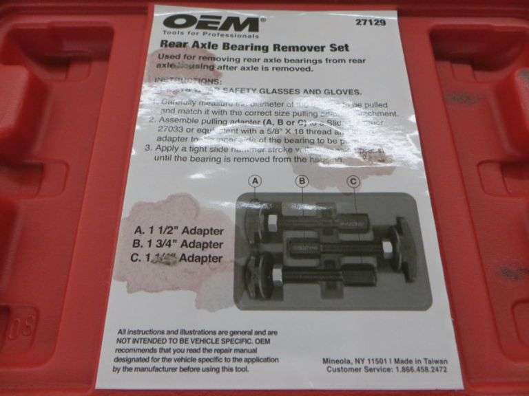 Oem Tools Rear Axle Bearing Remover Set Lambrecht Auction, Inc.
