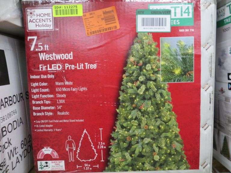 7.5ft Westwood Fir LED PreLit Tree Lambrecht Auction, Inc.