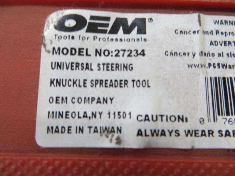 Oem Tools Universal Steering Knuckle Spreader Tool & Steering Wheel