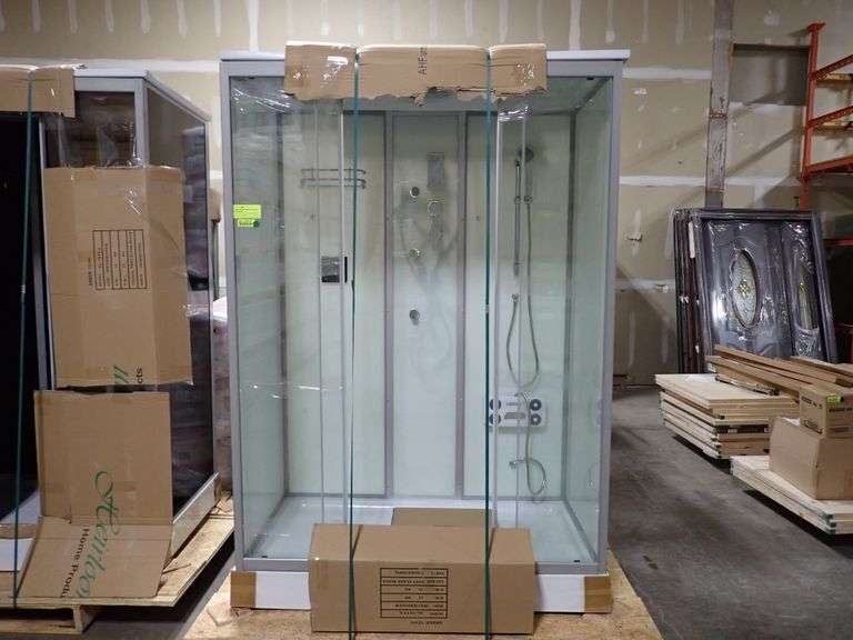 Luxury Shower Enclosure Jetted 34" x 60" x 86" CD Lambrecht Auction, Inc.