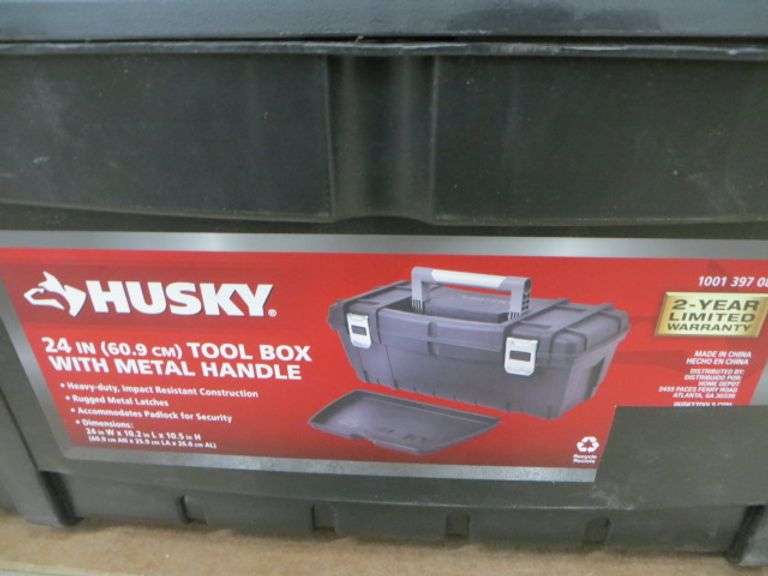 24" Husky Tool Box w/ Metal Handle See Details Lambrecht Auction, Inc.