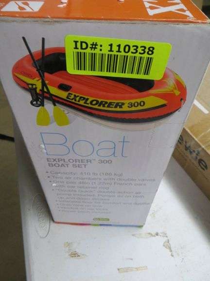 Intex Explorer 300 Boat Set - See Details - Lambrecht Auction, Inc.