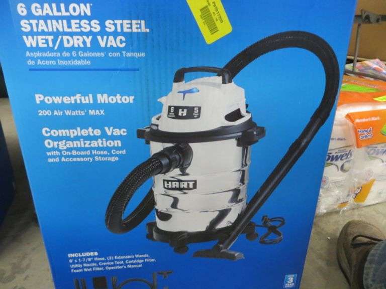 Hartz 6 Gallon Stainless Steel Wet Dry Vac Lambrecht Auction, Inc.