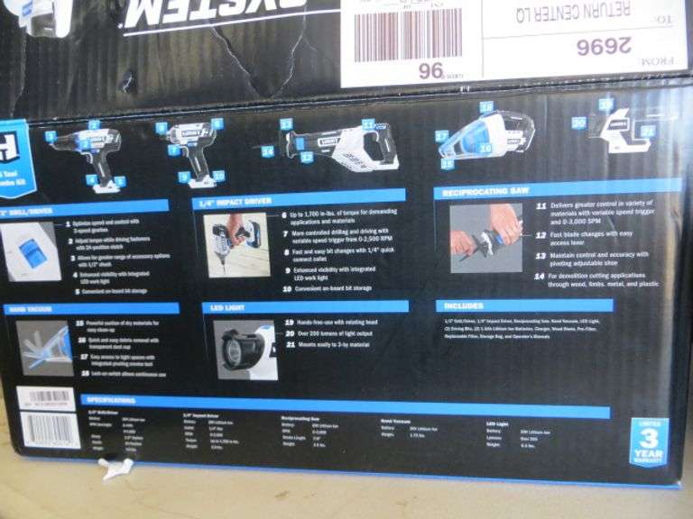 Hart 20V 5 Tool Combo Kit Lambrecht Auction, Inc.