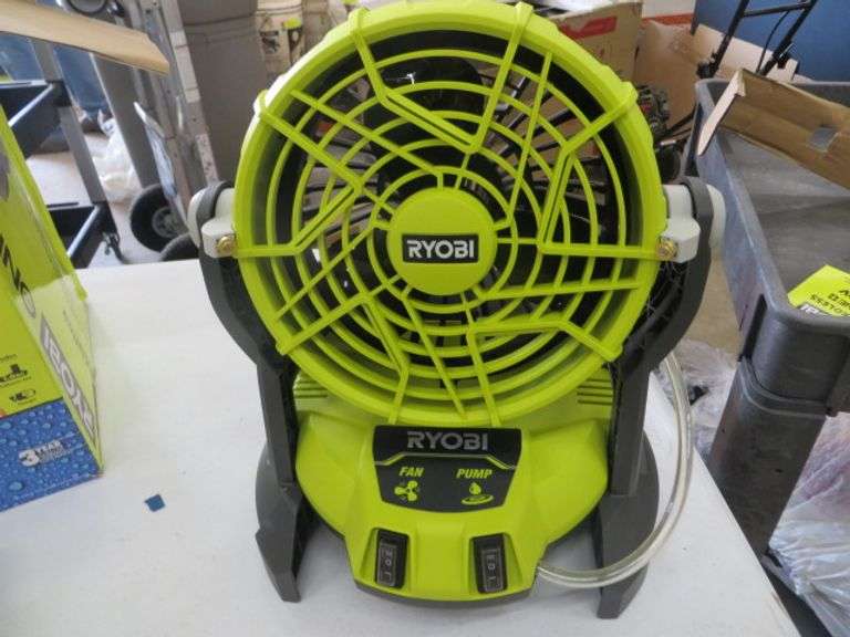 Ryobi 18v portable bucket top misting fan kit lambrecht auction inc 