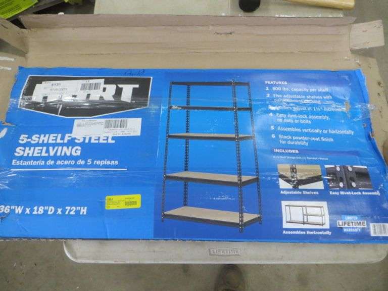 Hart 5 Shelf Steel Unit Lambrecht Auction, Inc.