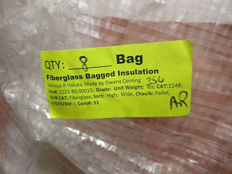R30 Faced Fiberglass Bagged Insulation Lambrecht Auction, Inc.