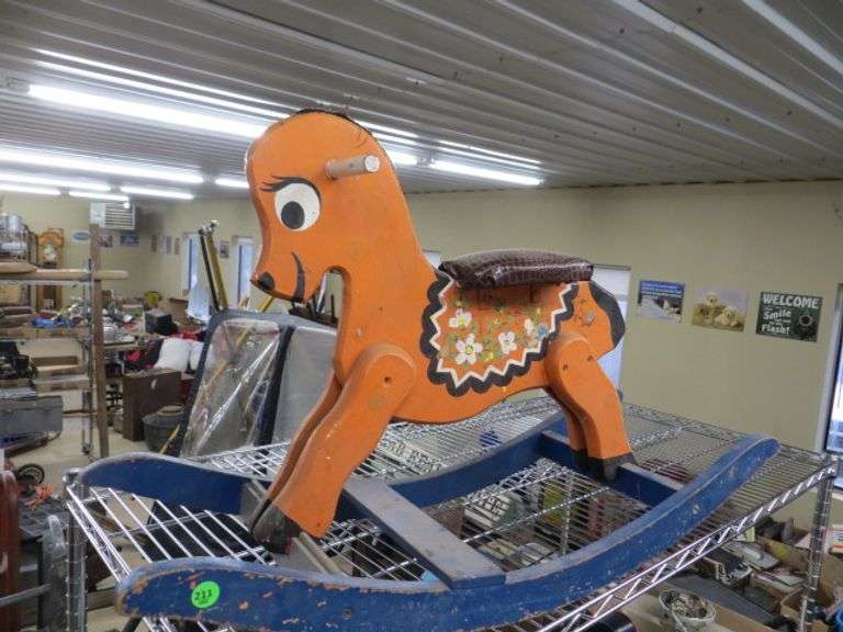 Childs Wooden Rocking Horse Lambrecht Auction, Inc.