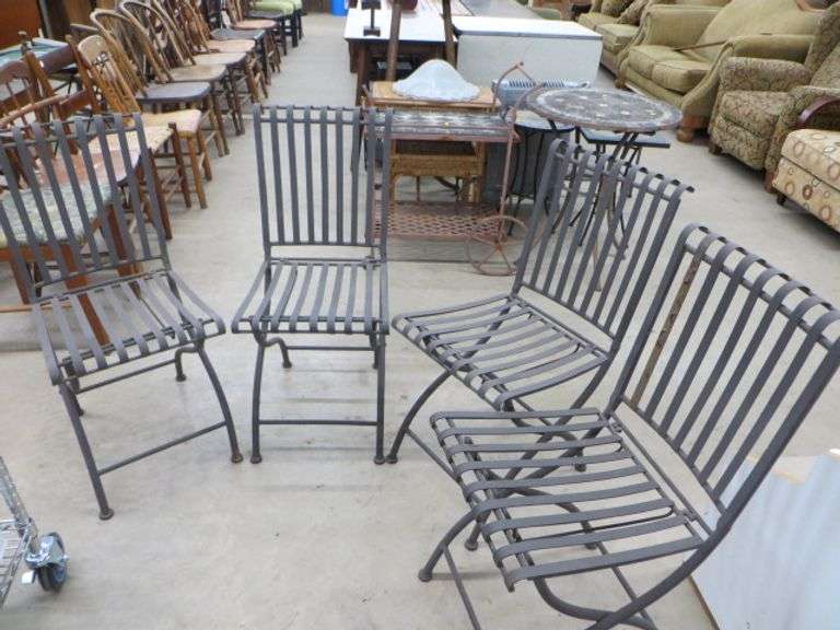 Four Metal Folding Chairs Lambrecht Auction, Inc.