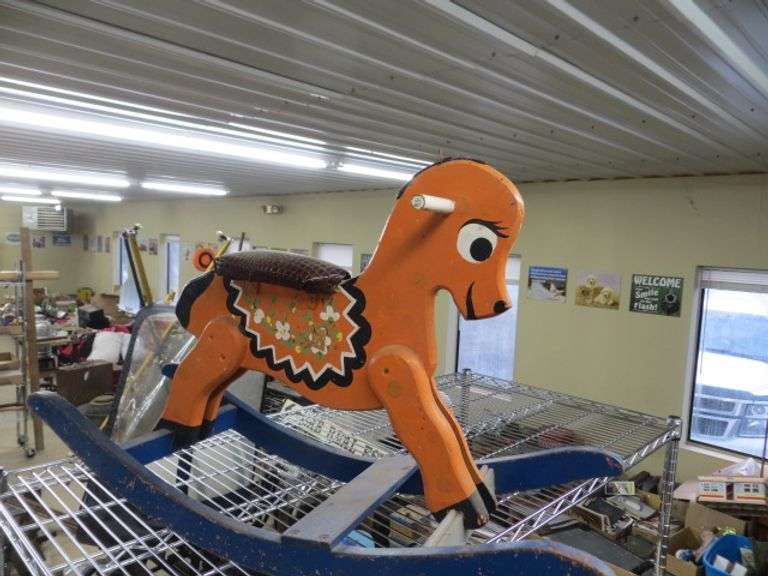 Childs Wooden Rocking Horse Lambrecht Auction, Inc.