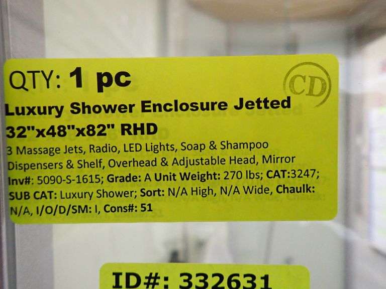 Luxury Shower Enclosure 32 X 48 X 82 RHD Lambrecht Auction Inc luxury-shower-enclosure-32-x-48-x-82-rhd-lambrecht-auction-inc