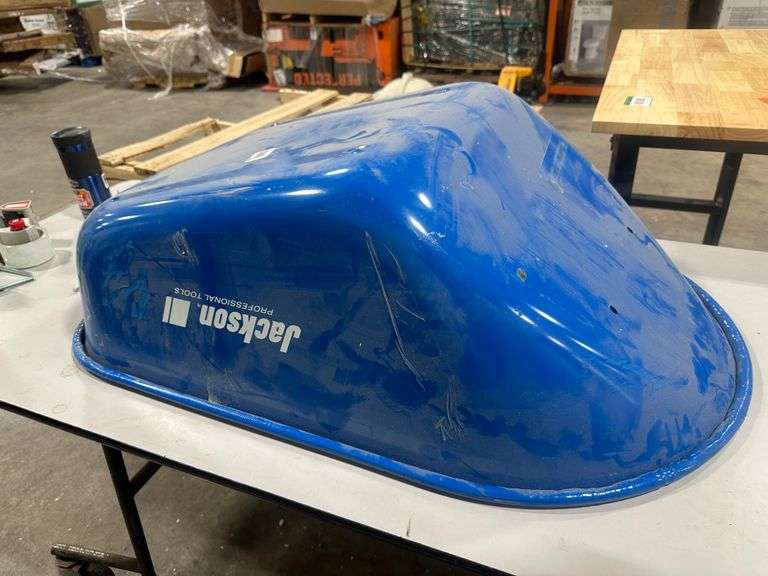 JACKSON Wheelbarrow Tray, Steel, Blue Lambrecht Auction, Inc.