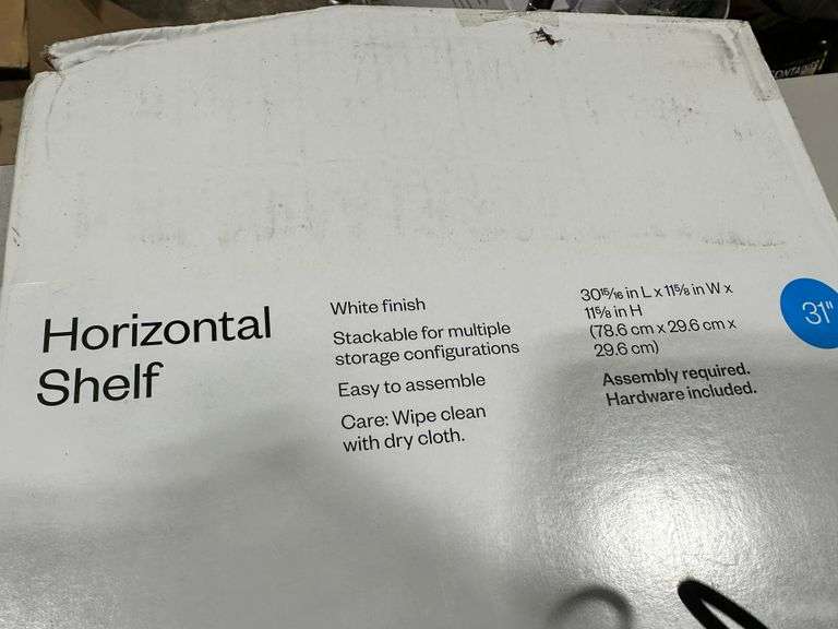 Room Essentials White Horizontal Shelf Lambrecht Auction, Inc.