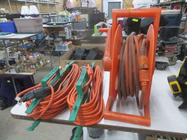 Three Extension Cords on Reel & Winders Lambrecht Auction, Inc.