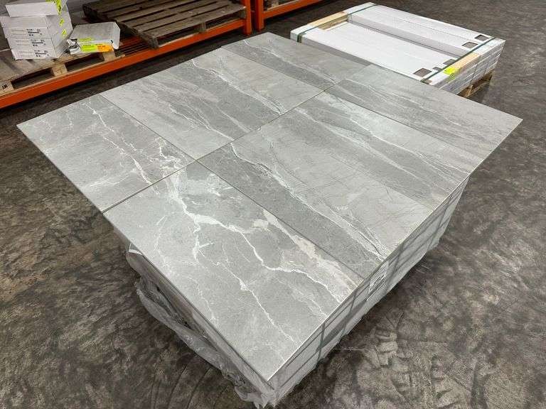 Absolute Light Gray Porcelain Tile 12"x24" - Lambrecht Auction, Inc.