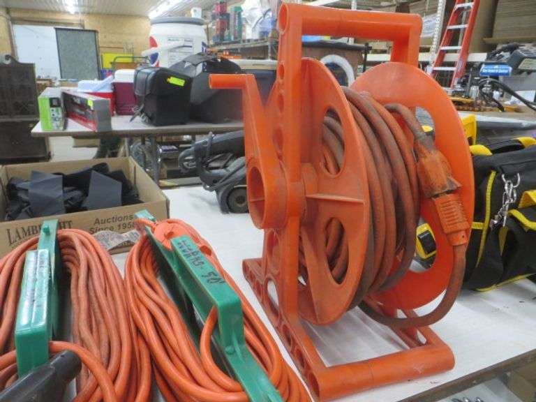 Three Extension Cords on Reel & Winders Lambrecht Auction, Inc.