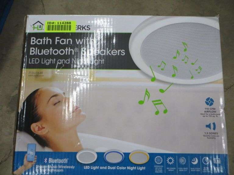 Bath Fan With Bluetooth Speaker LED Light & Nightlight Lambrecht