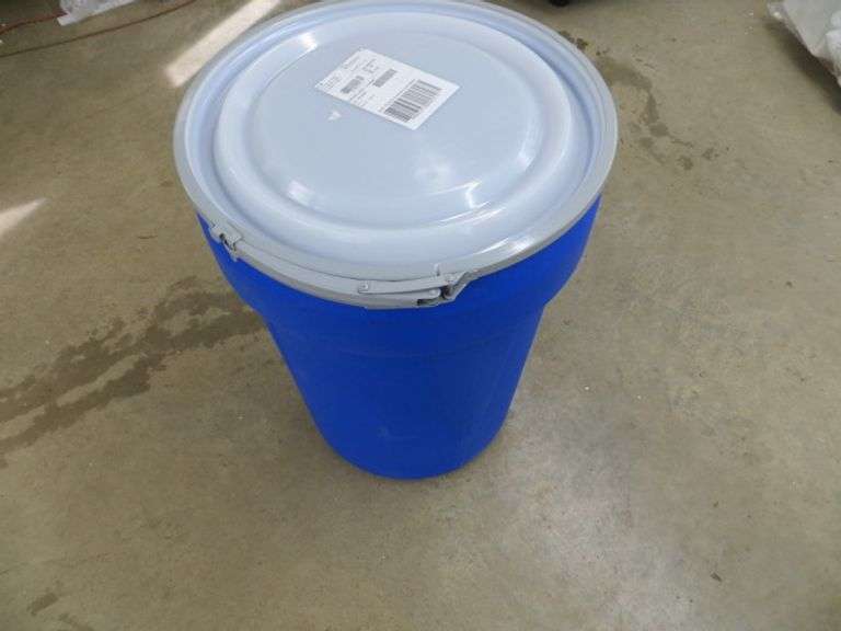 Plastic Barrel With Locking Lid Lambrecht Auction, Inc.