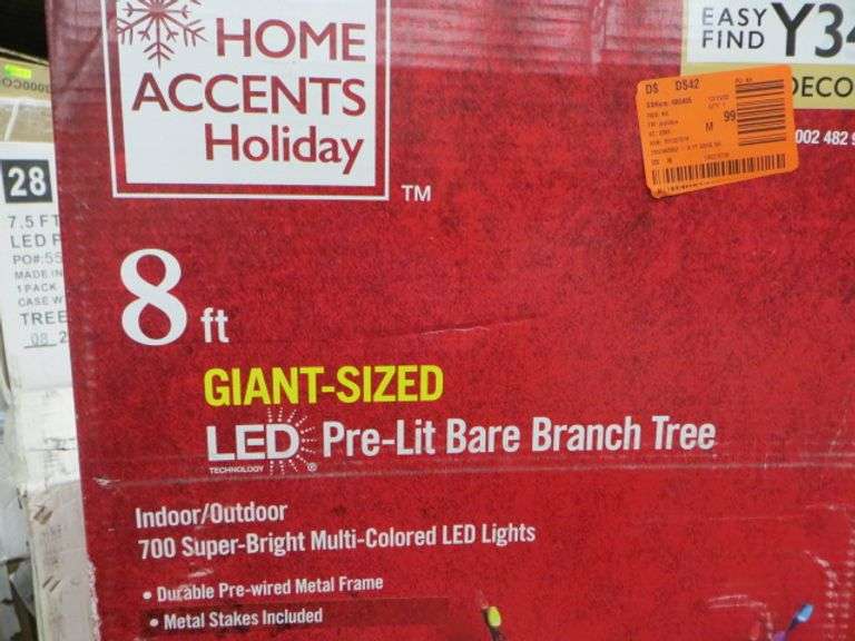 8ft Giant Sized LED Pre Lit Bare Branch Tree Lambrecht Auction, Inc.