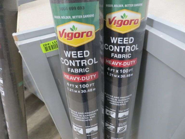 Vigoro 4'x100' Black Heavy Duty Weed Fabric 2x Lambrecht Auction, Inc.
